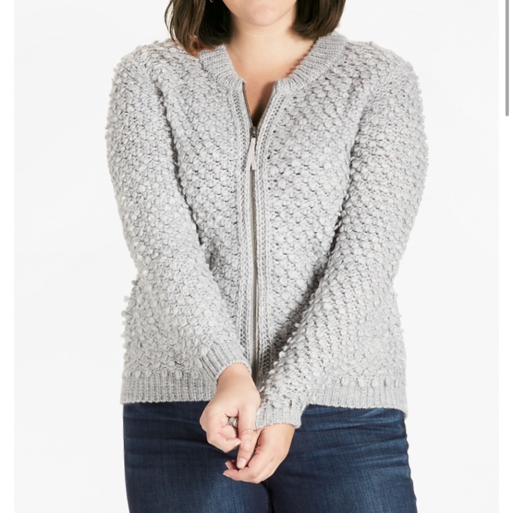 NWT Lucky Brand Sweater Bomber Jacket